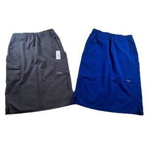 New Lot 2 C Saucy Scrub Skirts Size Small 24 Inch Length Blue Gray